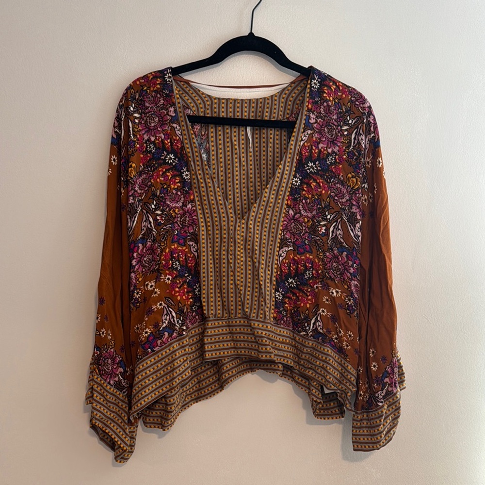 Free People Multicolor Floral Blouse